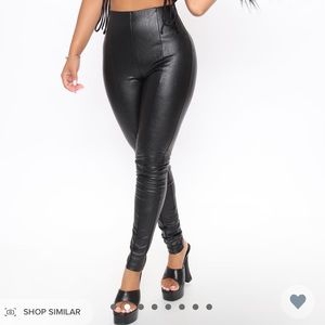 Faux Leather Leggings - Runs Big
